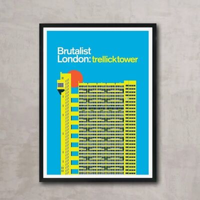 Stampa d'arte brutalista London Trellick Tower