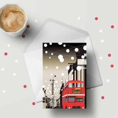 London-Grußkarte, Weihnachten in der Oxford Street