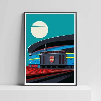 Stampa artistica dell'Arsenal London al chiaro di luna