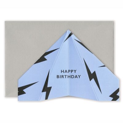 Rayos de cumpleaños | Tarjeta de avión de papel