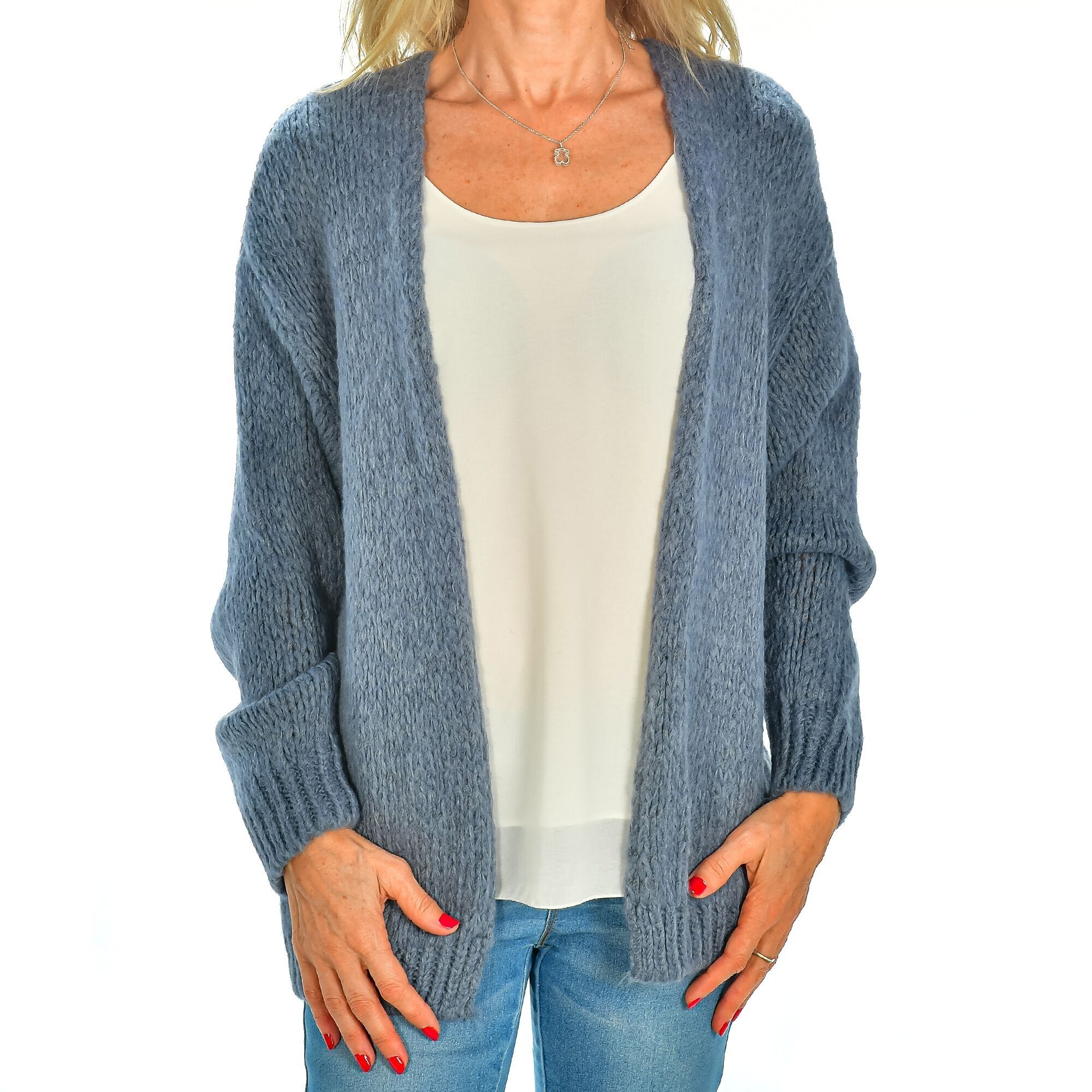 Offene Strickjacke Einheitsgröße. Hergestellt in Italien.