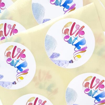 SET OF 12 SELF-ADHESIVE LABELS LIFE IS BEAUTIFUL