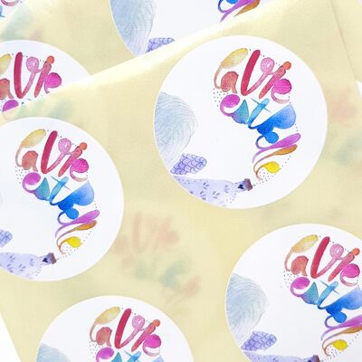SET OF 12 SELF-ADHESIVE LABELS LIFE IS BEAUTIFUL