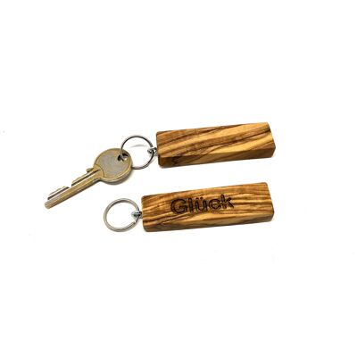 Set of 5 keychains stick, motif "GLÜcK"