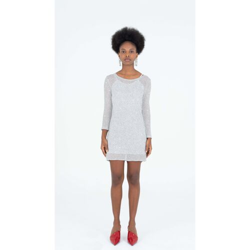 Metalic mesh dress with long sleeves/ Party Decadence