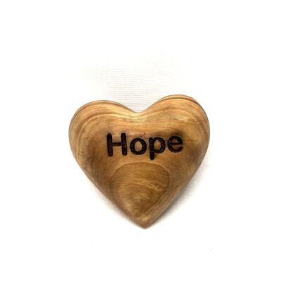 Corazón adulador de mano, motivo "HOPE"