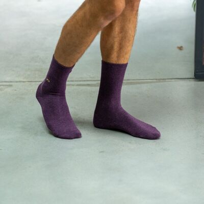 Combed cotton socks Deep purple