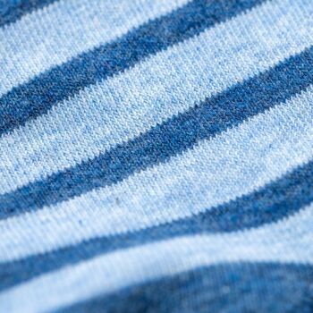 Chaussettes coton Larges Rayures  Bleues nuancées 3