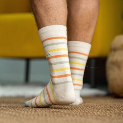 Multicolored Wide Striped Cotton Socks