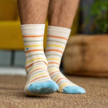 Chaussettes coton Larges Rayures Multicolores 2