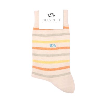 Wide striped combed cotton socks - Multicolor