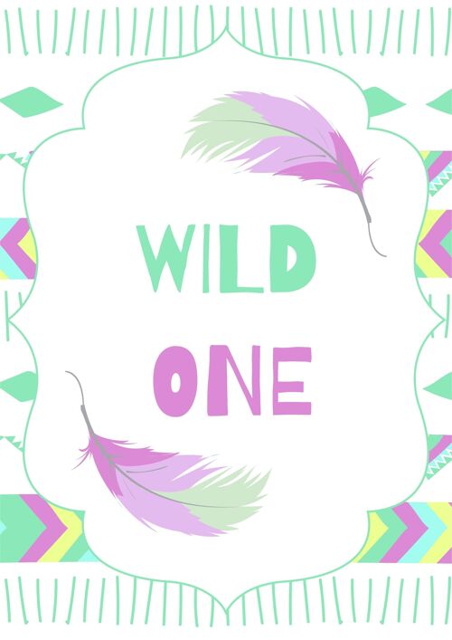 Poster | Bohemian | wild one Feathers | A4