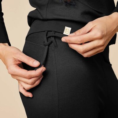 Tara Draped Loungewear Trousers - Black