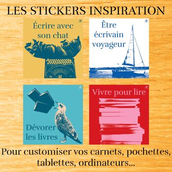 Pack Stickers Inspiration - 4 stickers sur l'écriture, la lecture et les écrivains 3
