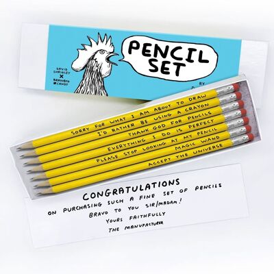 Crayons (boîte cadeau) - Lot amusant de 7 crayons, motifs mixtes (ensemble 3)