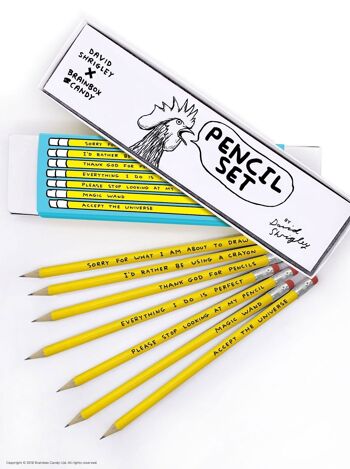 Crayons (boîte cadeau) - Lot amusant de 7 crayons, motifs mixtes (ensemble 3) 3