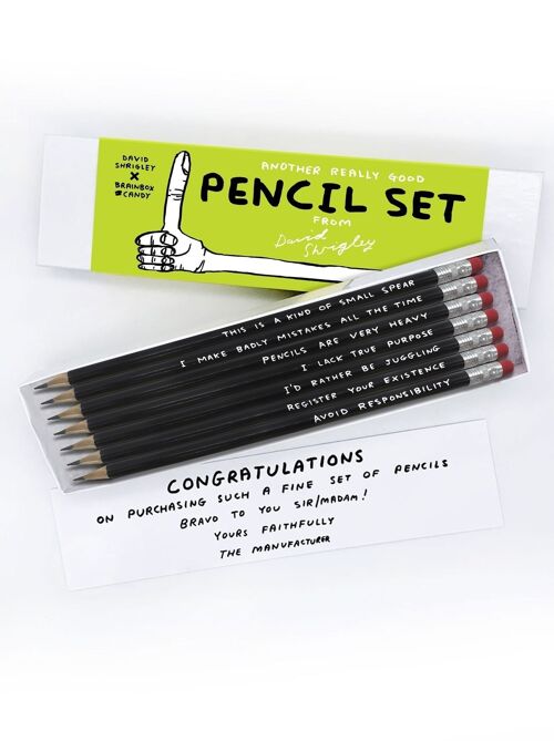 Pencils (Gift Boxed) - Funny Pack of 7 Pencils, Mixed Designs (Set 2)
