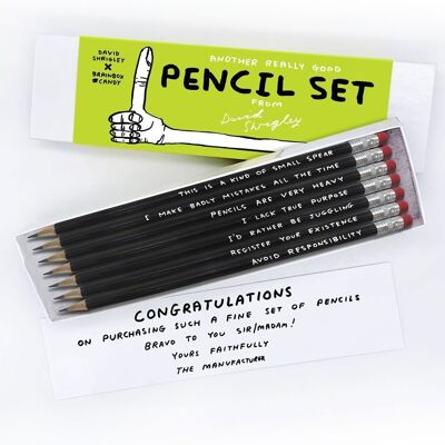 Bleistifte (Geschenkbox) – Lustige Packung mit 7 Bleistiften, gemischte Designs (Set 2)