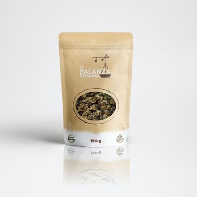 Artisan granola with dried fruit and hemp hearts