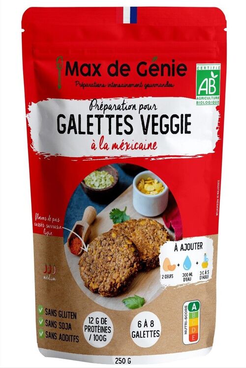 Préparation bio pour Galettes Veggie à la mexicaine