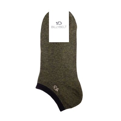 Schlichte Socken aus gekämmter Baumwolle – Heather Khaki