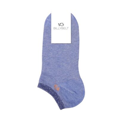 Plain combed cotton socks - Heather light blue