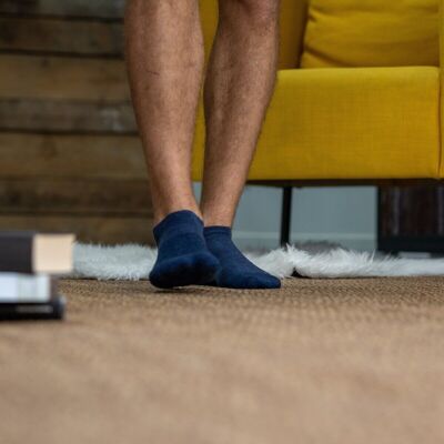 Plain ankle socks Heather navy blue