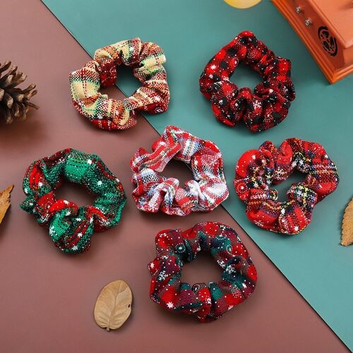 Christmas Plaid Print Scrunchies