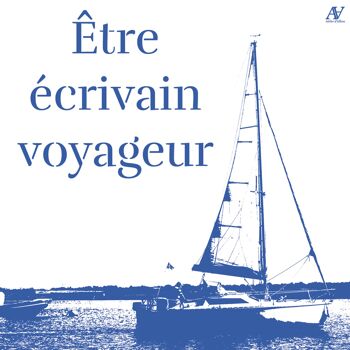 Sticker Ecrivain et Bateau - Être écrivain voyageur 1