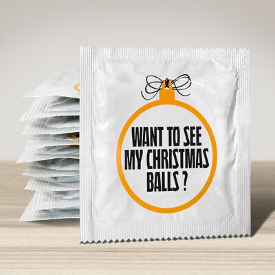 Christmas condom: Want to see my Christmas balls?