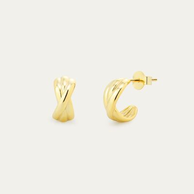 Kayla Gold Earrings - Mint Flower -