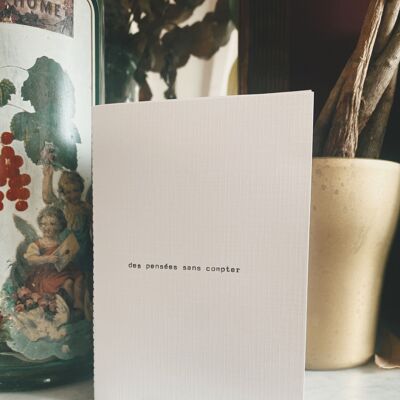 Handmade notebook - "thoughts without counting"