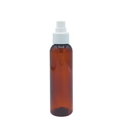 VICTOIRE BOTTLE - AMBER PET PLASTIC - 100ml - WHITE SPRAY PUMP