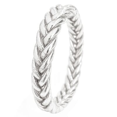 Pulsera Budista Certificada hecha en Tailandia con Mantra - Modelo Trenzado - PLATA