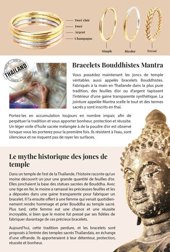 Bracelet Bouddhiste certifié made in Thaïlande avec Mantra - Modèle Tressé - LIGHT GOLD 7