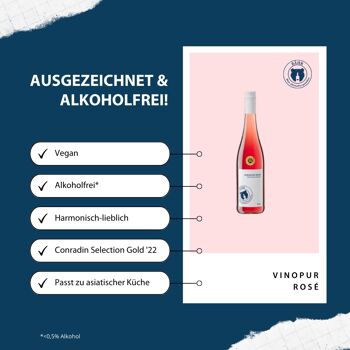 VINOPUR ROSÉ - vin sans alcool - vin désalcoolisé 3
