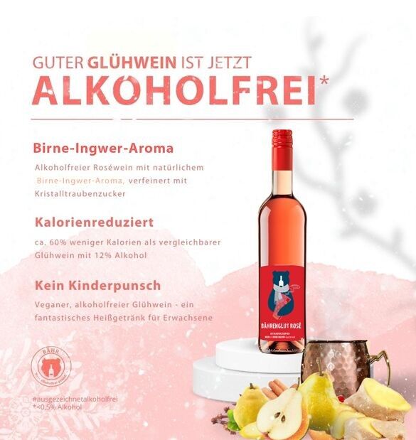 BÄHRENGLUT ROSÉ - vin brulè analcolico rosato