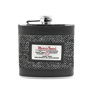 Grey Herringbone Hip Flask Seasonal