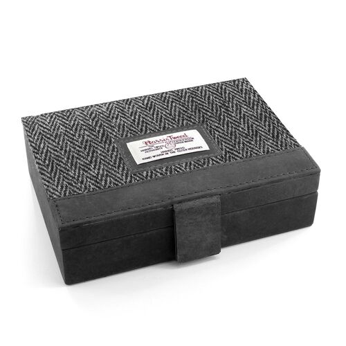 Grey Harris Tweed Jewellery Box