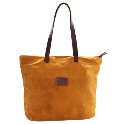 Bolso tote de lona mostaza