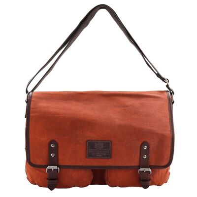 Orange Canvas Messenger Bag