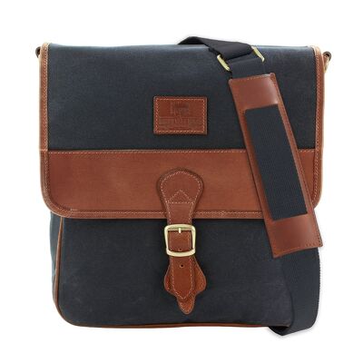 The Navigator Navy Waxed Canvas Cross Body Bag