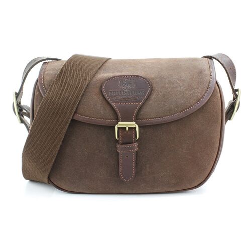 Waxed Canvas & Leather Cartridge Bag Brown