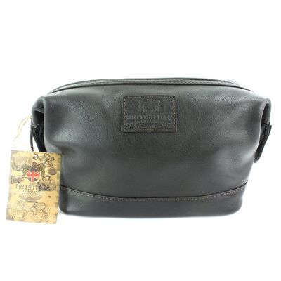 Washbag marrone a grana macinata