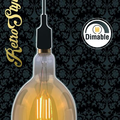 PACK 12 BOMBILLA LED DECORATIVA BT180 REGULABLE ORO E27 8W 500LM 2100K