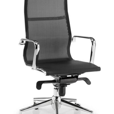 FAUTEUIL BERLIN DOSSIER HAUT NOIR DK1009