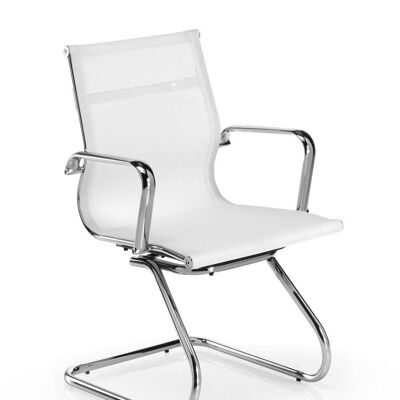 FAUTEUIL BERLIN AVEC MANCHE DOSSIER BAS BLANC DK1012