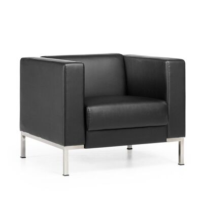 1 SEATER SOFA CAIRO UPHOLSTERED IN BLACK ECO-LEATHER DK1026