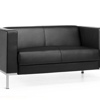 CAIRO 2-SEATER SOFA UPHOLSTERED IN BLACK ECO-LEATHER DK1027