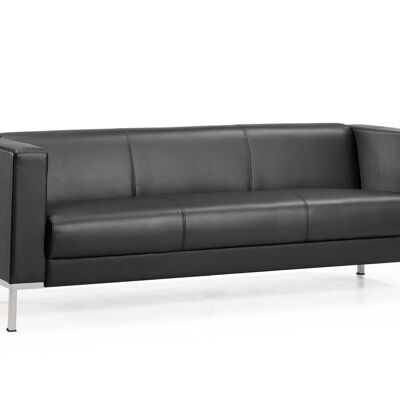 CAIRO 3-SEATER SOFA UPHOLSTERED IN BLACK ECO-LEATHER DK1028